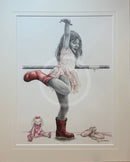 Rosebud, Arabesque-ish ORIGINAL Pencil Drawing by Mark Braithwaite