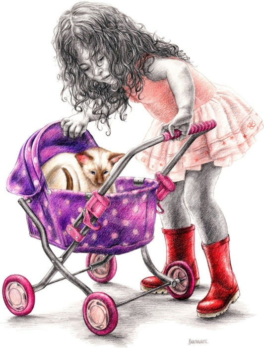 Rosebud Cats Cradle - Original Drawing By Mark Braithwaite