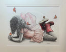 Rosebud, Flutterbye ORIGINAL Pencil Drawing by Mark Braithwaite