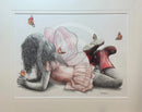 Rosebud, Flutterbye ORIGINAL Pencil Drawing by Mark Braithwaite