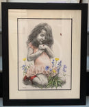 Rosebud Fly Away Home - ORIGINAL Drawing by Mark Braithwaite