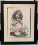 Rosebud Fly Away Home - ORIGINAL Drawing by Mark Braithwaite