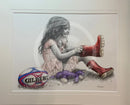 Rosebud, Suited and Booted ORIGINAL Pencil Drawing by Mark Braithwaite