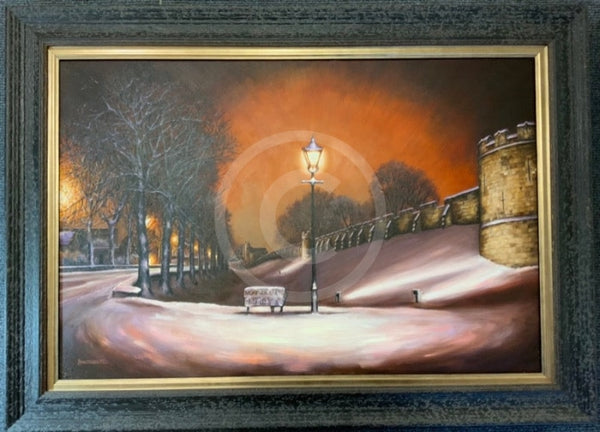 Silent Night, The City Walls - Original Oil by Mark Braithwaite