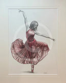 Original The Dancer In Red Study 4 - Ballet Dance Drawing By Mark Braithwaite