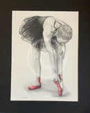 The Red Shoes I-  Original Drawing by Mark Braithwaite - Ballet Dancer Drawing