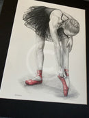 The Red Shoes I-  Original Drawing by Mark Braithwaite - Ballet Dancer Drawing
