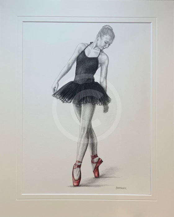 The Red Shoes 13, Original Drawing by Mark Braithwaite - Ballet Dancer Drawing