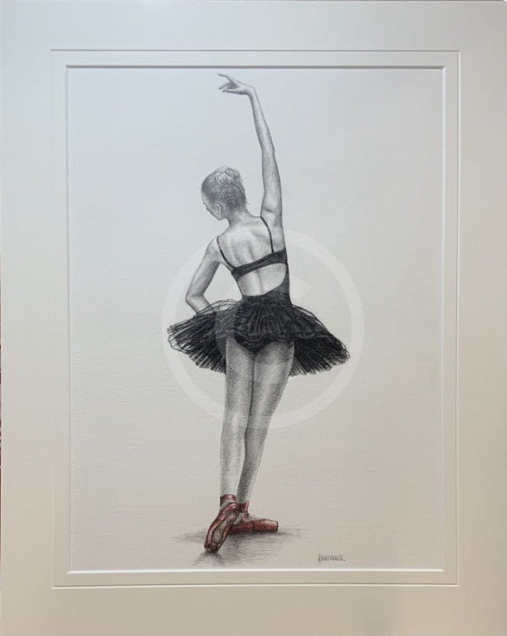 The Red Shoes 14, Original Drawing by Mark Braithwaite - Ballet Dancer Drawing