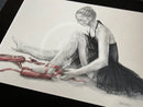 The Red Shoes 3, Original Drawing by Mark Braithwaite - Ballet Dancer Drawing