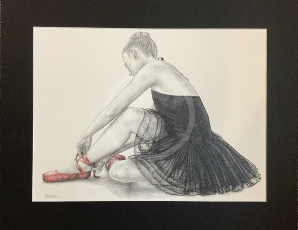 The Red Shoes 5, Original Drawing by Mark Braithwaite - Ballet Dancer Drawing