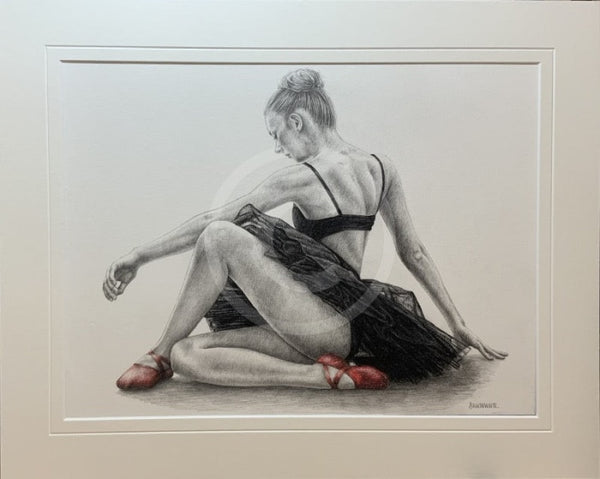 The Red Shoes 8,  Original Drawing by Mark Braithwaite - Ballet Dancer Drawing