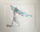 Tombe in Pale Blue, Original Drawing by Mark Braithwaite - Dancer Drawing