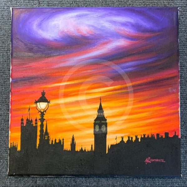 ORIGINAL Twilight Skies, Embankment at Westminster by Mark Braithwaite