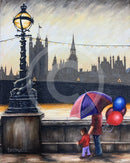 ORIGINAL Up Up and Away, Westminster - Pair of Oil Paintings by Mark Braithwaite