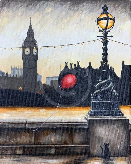 ORIGINAL Up Up and Away, Westminster - Pair of Oil Paintings by Mark Braithwaite