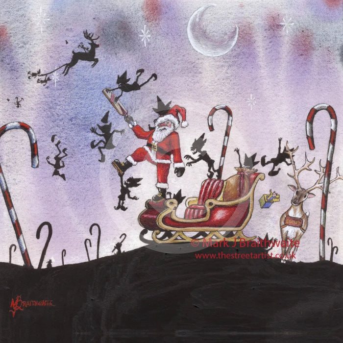 Original Zombie Apocalypse Attack Of The Elves By Mark Braithwaite