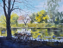 Over the River Ouse an ORIGINAL watercolour by Abdul Malik Nobel Original Painting