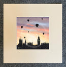 Pastel Skies, Balloons over Westminster, London by Mark Braithwaite