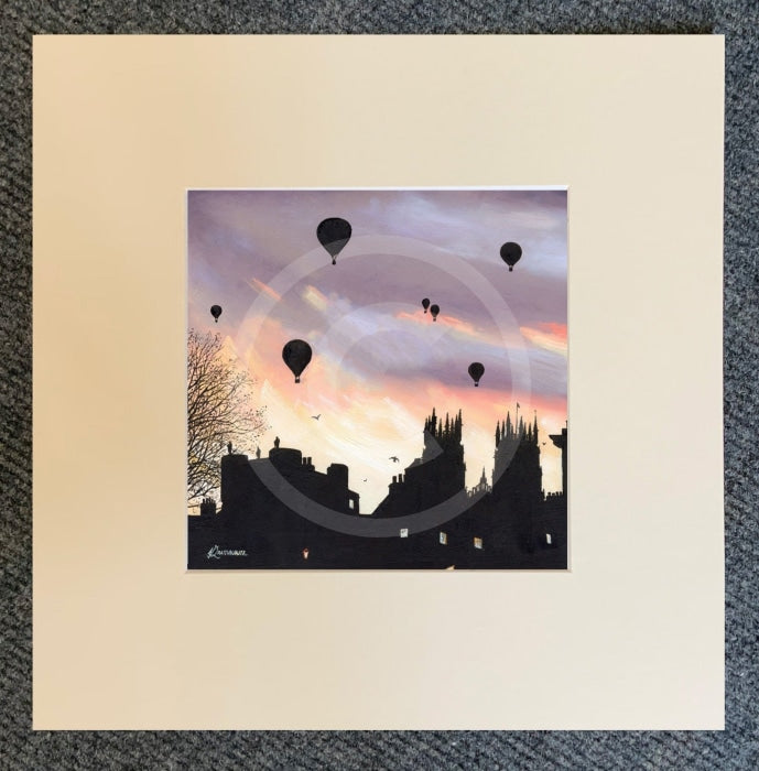 Pastel Skies, Balloons over York Minster & Bootham Bar by Mark Braithwaite
