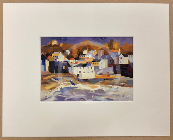 Purple Harbour Mounted Miniature By Richard Tuff