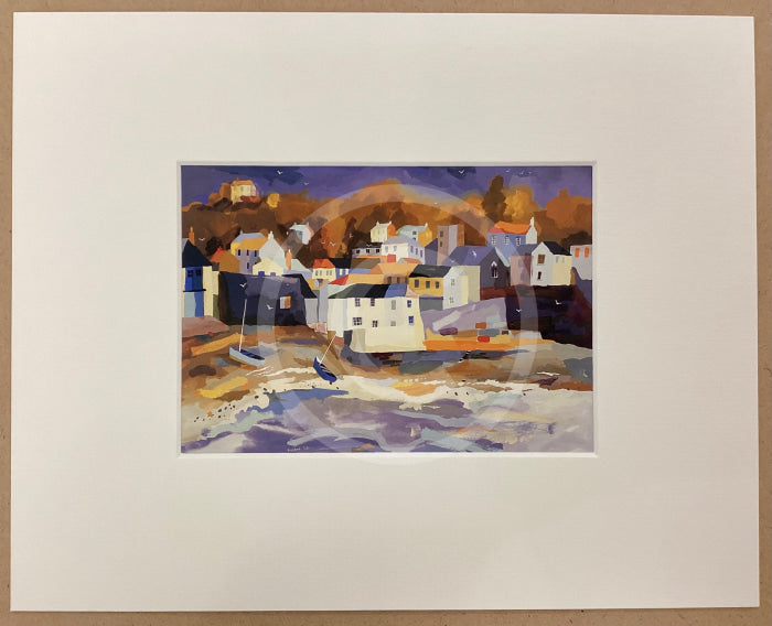Purple Harbour Mounted Miniature By Richard Tuff