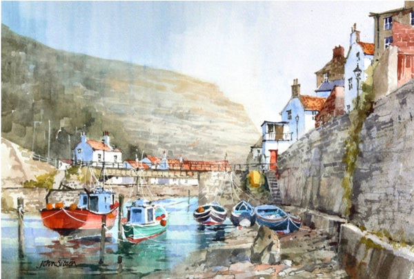 Red Boat At Staithes Print By John Sibson Limited Edition