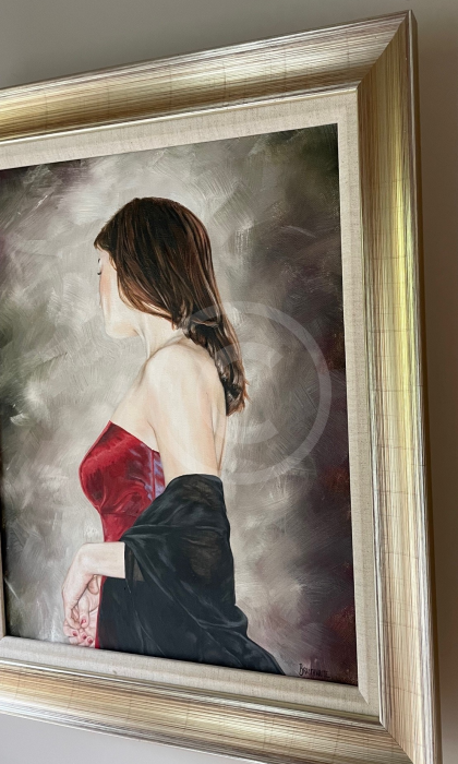 Red Dress Study 1, ORIGINAL OIL by Mark Braithwaite, SECONDARY MARKET