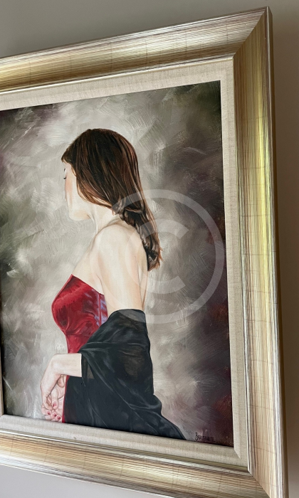 Red Dress Study 1, ORIGINAL OIL by Mark Braithwaite, SECONDARY MARKET