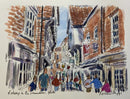Relaxing In The Shambles, York, Richard Briggs ORIGINAL WATERCOLOUR