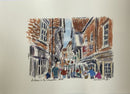 Relaxing In The Shambles, York, Richard Briggs ORIGINAL WATERCOLOUR