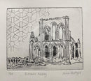 Rievaulx Abbey - Miniature Etching Limited Edition by Anna Matyus