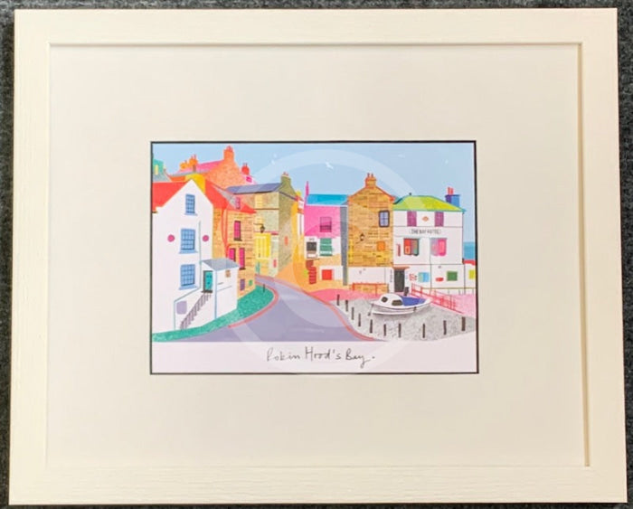 Robin Hoods Bay By Ilona Drew White Frame