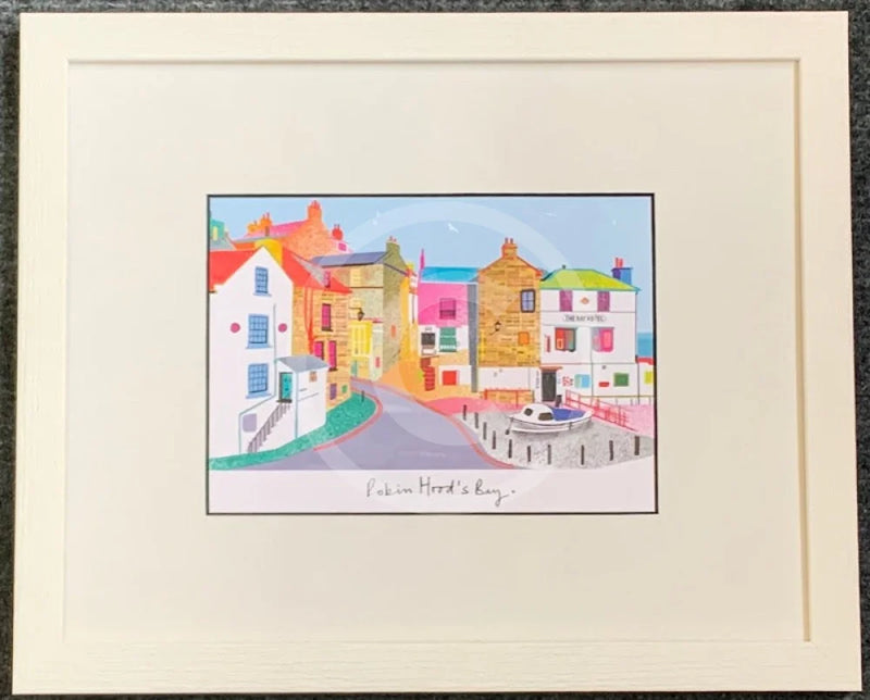 Robin Hoods Bay By Ilona Drew White Frame