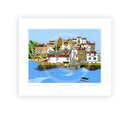 Robin Hood's Bay art print by Linda Mellin. A colourful contemporary print of Robin Hood’s Bay on the Yorkshire coast.