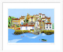 Robin Hood's Bay art print by Linda Mellin. A colourful contemporary print of Robin Hood’s Bay on the Yorkshire coast.
