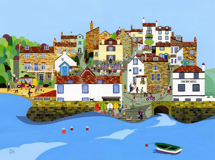 Robin Hoods Bay By Linda Mellin Small / Mounted