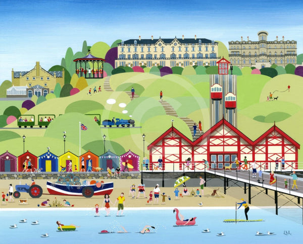 Saltburn, coastal print by Linda Mellin