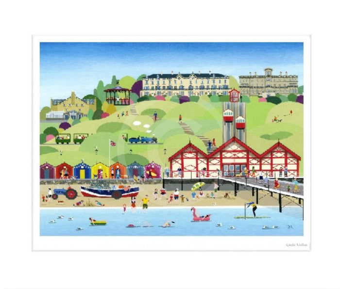 Saltburn, coastal print by Linda Mellin mounted 