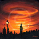 Sanguine Sunset, Embankment at Westminster by Mark Braithwaite