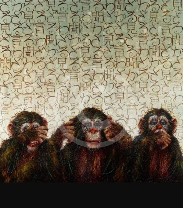See No Evil monkey print by Amanda Stratford 