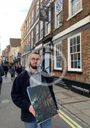 Artist Joe Gill on location in York