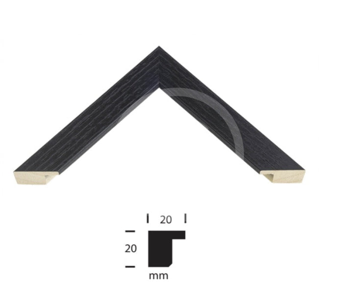 Linear Black Band A Wood and Glass Frame 