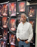 Artist Mark Braithwaite with his Silent Night Collection 