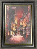 Picture  of The Shambles, York - a narrow street with buildings at night