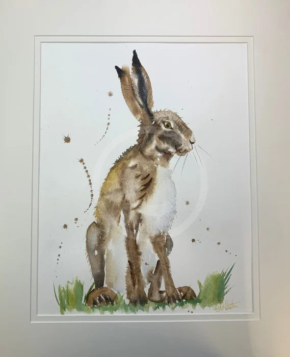 Sitting Hare II ORIGINAL WATERCOLOUR by Angela Hewitt