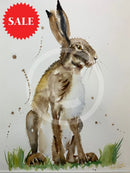 Sitting Hare II ORIGINAL WATERCOLOUR by Angela Hewitt