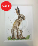 Sitting Hare II ORIGINAL WATERCOLOUR by Angela Hewitt