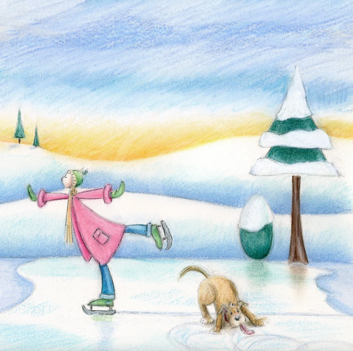 Skating - a Dotty Doodle Limited Edition Print by Dotty Earl