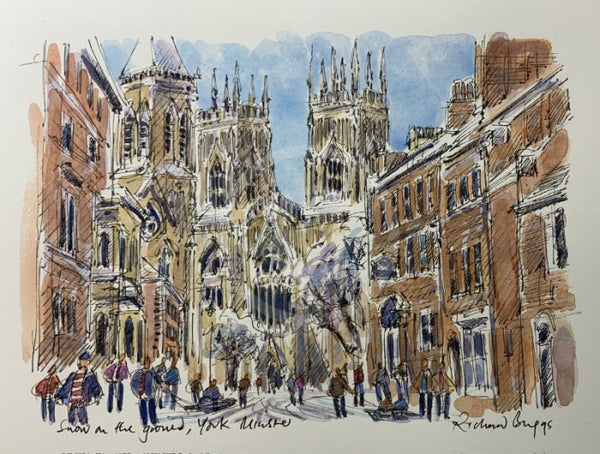 Snow On The Ground, York Minster, Richard Briggs ORIGINAL WATERCOLOUR